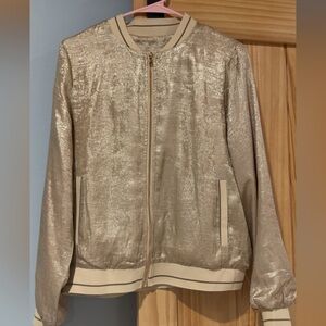 Elegant Metallic Bomber Jacket